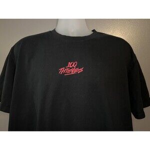 100 Thieves Shirt Mens XL Black ESports Gaming Logo Tee Cotton Streetwear